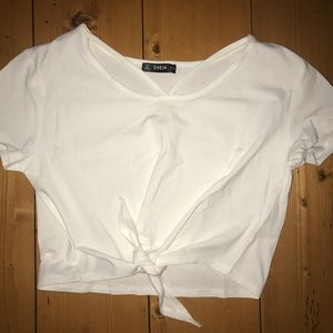 White strapped crop top